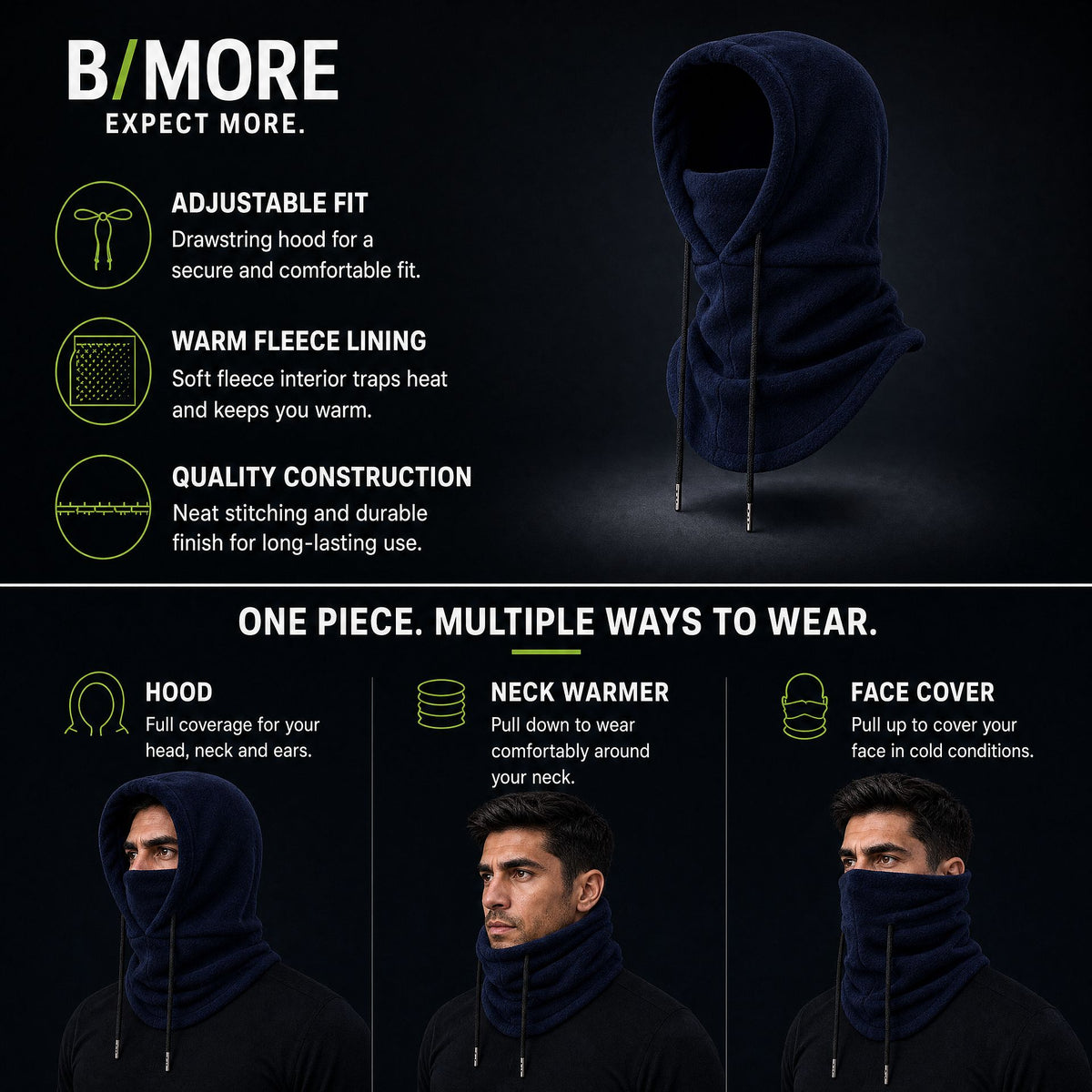 B/MORE Thermal Running Neck Warmer & Face Mask